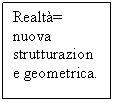 Text Box: Realt= nuova strutturazione geometrica.


